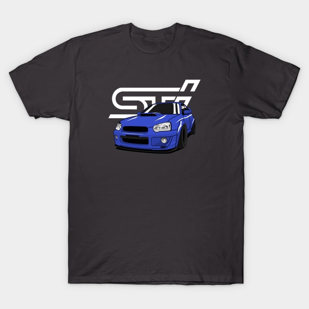 wrx sti impreza dark blue T-Shirt by masjestudio